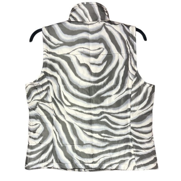 Chaps by Polo Ralph Lauren Women's NEW Puffer Vest Zebra‎ Print Full Zip Size XL - Picture 2 of 5
